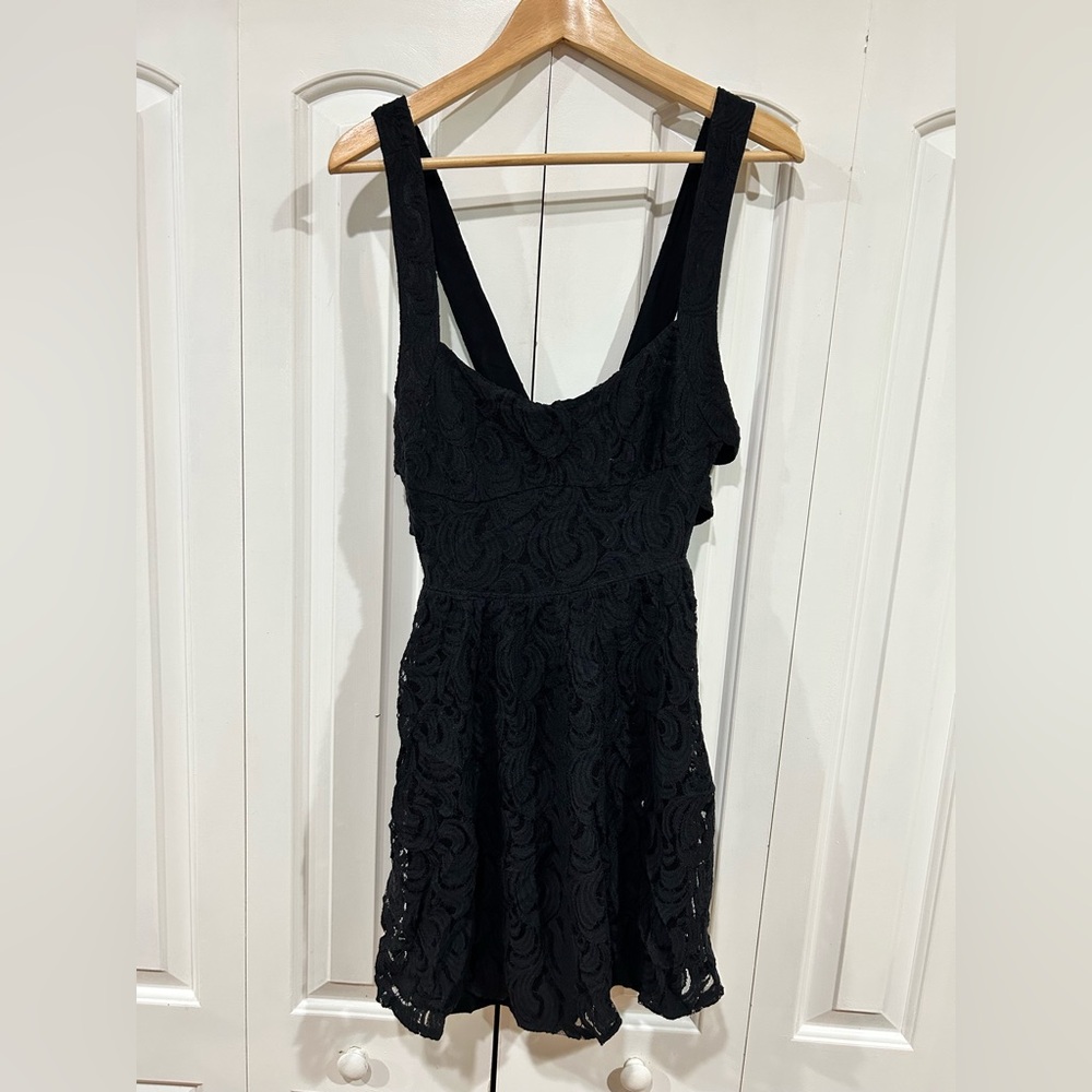 NWT Free People Black Textured Mini Dress